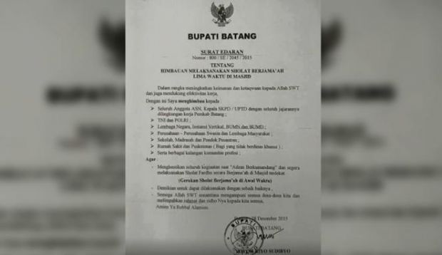 PNS hingga Polisi dan TNI Daerah Ini Wajib Salat Berjemaah