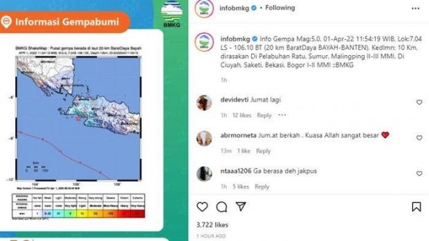 Banten Diguncang Gempa, Getarannya Terasa sampai Bandung