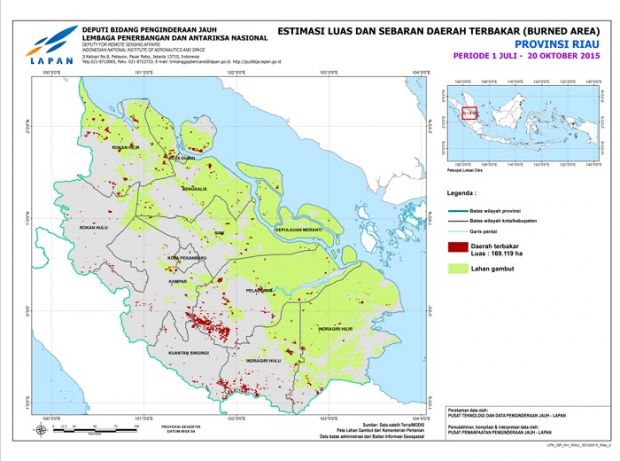 LAPAN: Dalam 4 Bulan Sejak Juli sampai Oktober 2015, Luas Lahan yang Terbakar di Indonesia Lebih dari 2 Juta Hektar