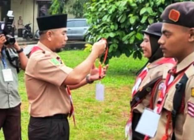 Meski Gerimis, LT III Lancar Dibuka Ketua Kwarcab Gerakan Pramuka Bengkalis