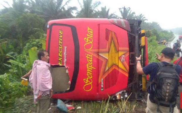 Bus Angkut Pemudik dari Pekanbaru Kecelakaan di Labuhanbatu Sumut, Tiga Meninggal