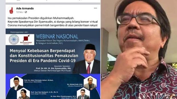 Komandan Kokam Riau Desak Ade Armando Minta Maaf ke Din Syamsuddin karena Tulis Komentar Hinaan di Media Sosial