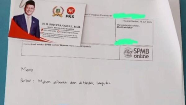 <b>Wakil Ketua DPRD Banten Dicopot Buntut Memo Titip Siswa di SPMB</b>