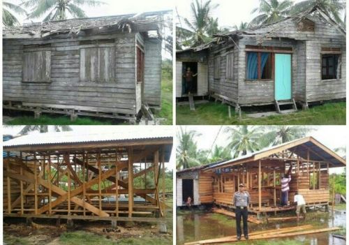 Kisah Inspiratif: Ipda Roemin Sisihkan Rezeki untuk Membangun Rumah Janda Tua di Sialangpasung Kepulauan Meranti