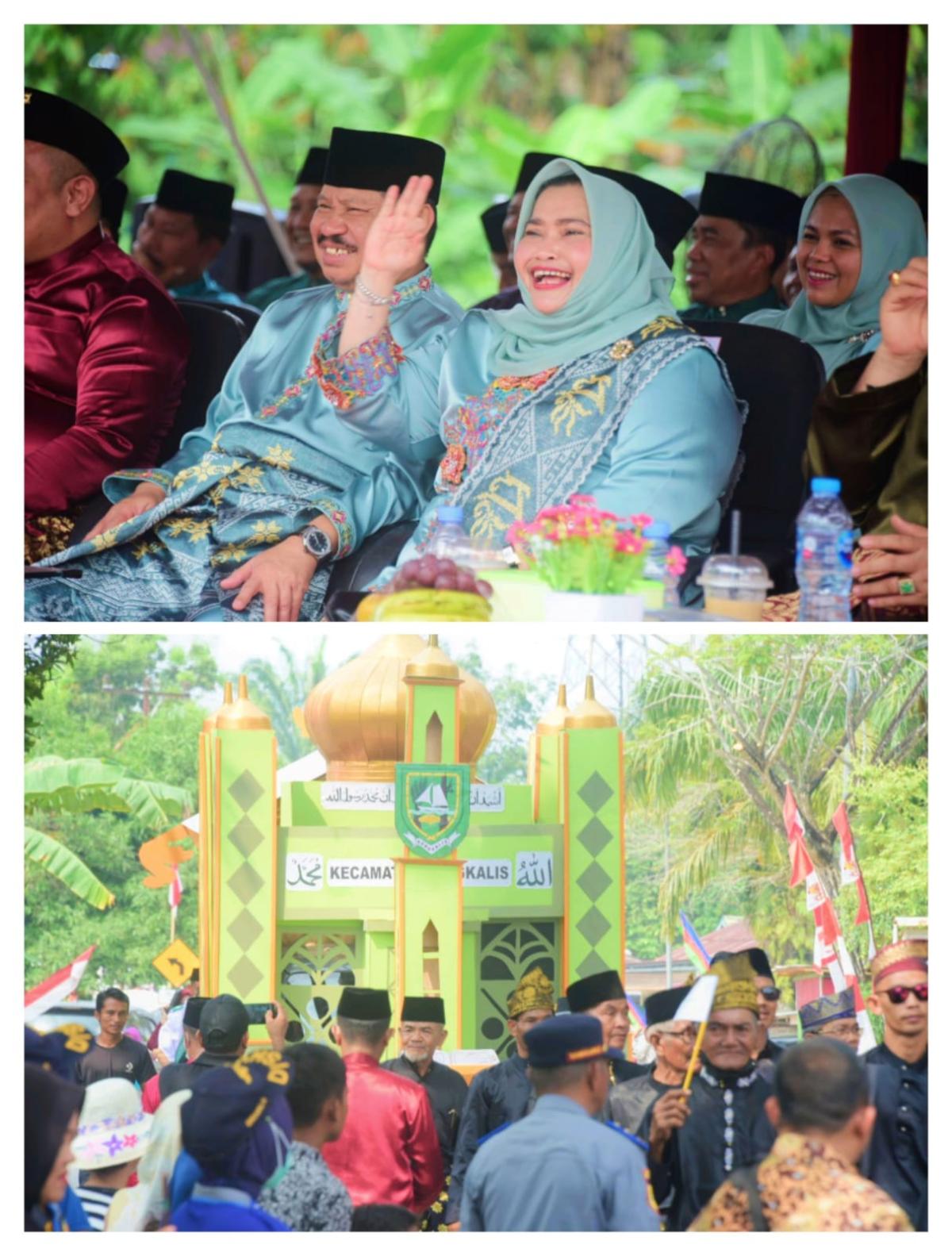 Peserta Pawai Taaruf MTQ ke-48 Kabupaten Bengkalis Dilepas Bupati Kasmarni: Ini Wujud Ekspresi Sukacita