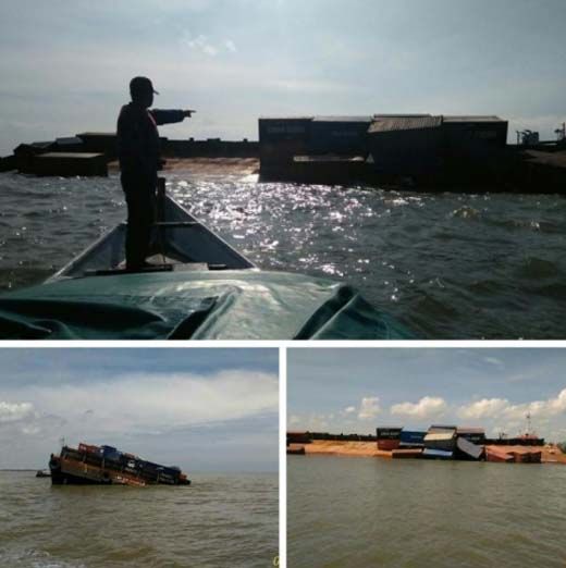 Kapal Muatan Kontainer dari Malaysia Tujuan Sungai Siak Tenggelam di Perairan Rupat Bengkalis, Ini Foto-fotonya