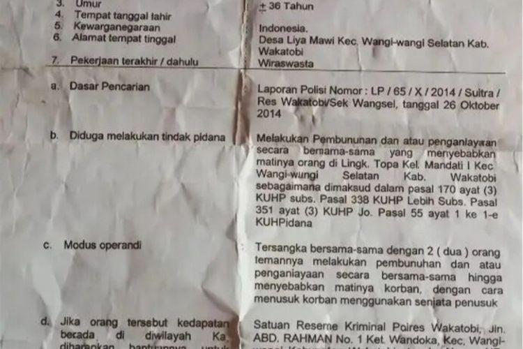 <b>Anggota DPRD Wakatobi Jadi Tersangka Pembunuhan Anak 11 Tahun Silam, Sempat Kabur dan Buron</b>