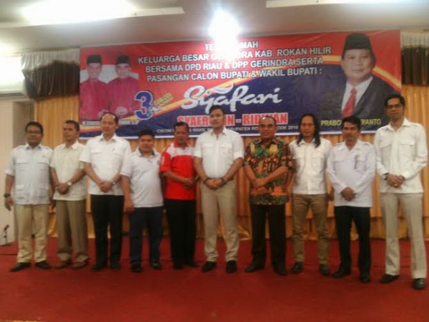 Pesan Prabowo Subianto kepada Kader Gerindra Rohil, ”Menangkan! Jangan Coba-coba Berkhianat terhadap Pasangan Calon Syafruddin dan Ridwan”