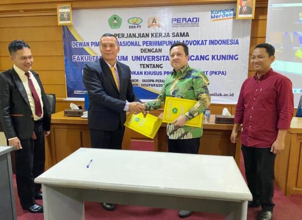 FH Unilak Riau-DPN Peradi Tanda Tangani Nota Kesepahaman PKPA