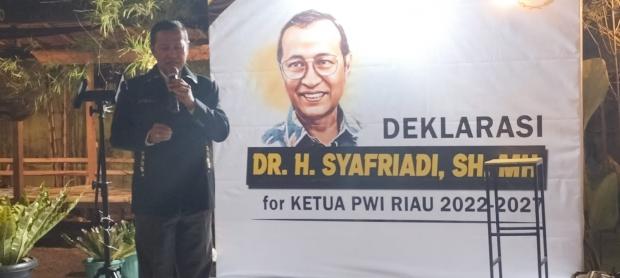 Siapkan Program ”4i”, Tokoh Pers Dr Syafriadi Deklarasikan Pencalonannya sebagai Ketua PWI Riau 2022-2027