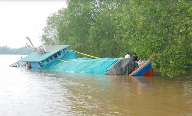 KM Asean Jaya-7 Bermuatan Sembako Tenggelam di Perairan Telukmesjid Siak