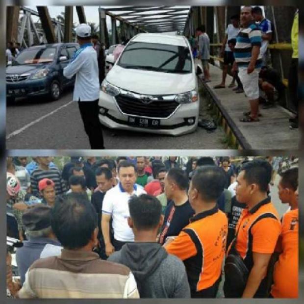 Satu Ban Mobilnya Pecah, Terduga Pelaku Penipuan Kejar-kejaran dengan Warga hingga Akhirnya Terjun dari Jembatan Danau Bingkuang