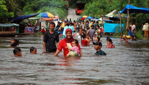 Korban Banjir di Riau Mulai Terserang Berbagai Penyakit
