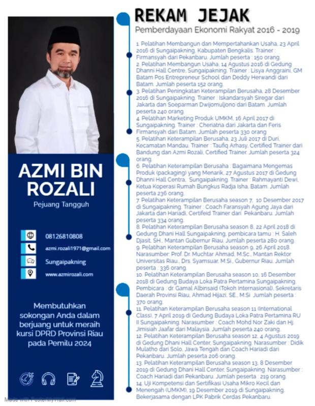 Azmi Rozali Harapkan Pemkab Bengkalis Lakukan Pengurangan Pengangguran dan Permudah Investor