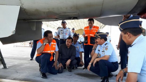 KSAU Tinjau Langsung Lokasi Kecelakaan Pesawat F-16 di Lanud Rsn Pekanbaru