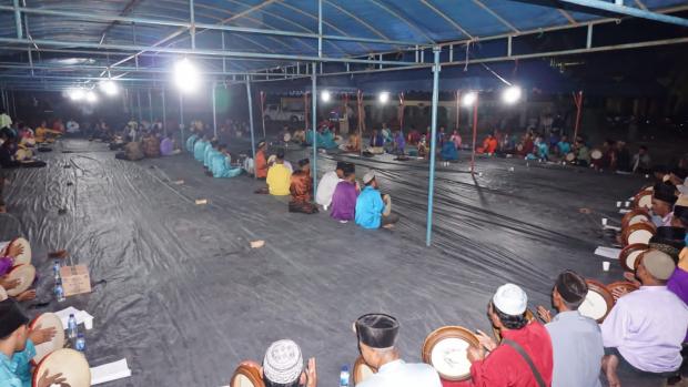 Gegap Gempita, 200-an Penabuh Kompang Kecamatan Bantan Latihan Bersama