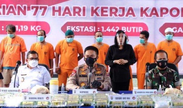 Dalam 77 Hari Kerja, Polda Riau Ungkap 201 Kg Sabu, 1.442 Butir Ekstasi dan 6,03 Kg Ganja Kering