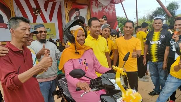 Jalan Sehat Partai Golkar Bengkalis Berlangsung Semarak, Rusnimar Bawa Pulang Sepeda Motor Baru