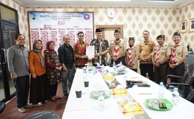Koordinasi dengan Kwarcab, Bawaslu Kota Pekanbaru Gagas Terbentuknya Saka Adhyasta Pemilu