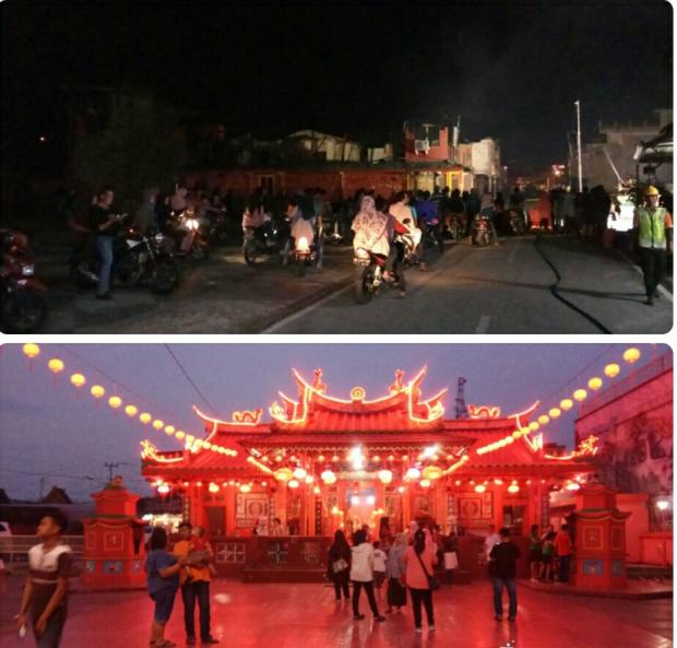 Begini Suasana Chinatown Siak di Malam Hari Pascakebakaran