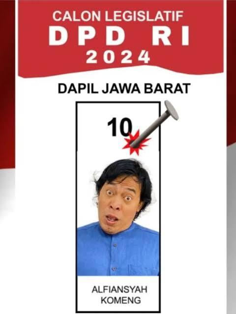Unggul di Pemilihan DPD RI Dapil Jabar dengan Perolehan 1,4 Juta Suara, Komeng Ungkap Kisah di Balik Fotonya yang Viral