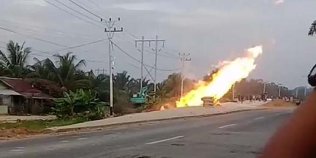 Operator Alat Berat Ditangkap Terkait Terbakarnya Pipa Gas Chevron di Jalan Lintas Duri-Pekanbaru
