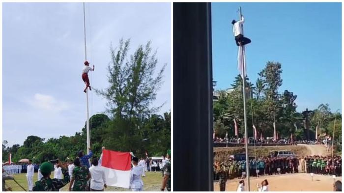 <b>Tiang Bendera Jadi Arena Heroik: Murid SD Nagan Raya dan Pemuda Ponorogo Selamatkan Sang Merah Putih</b>