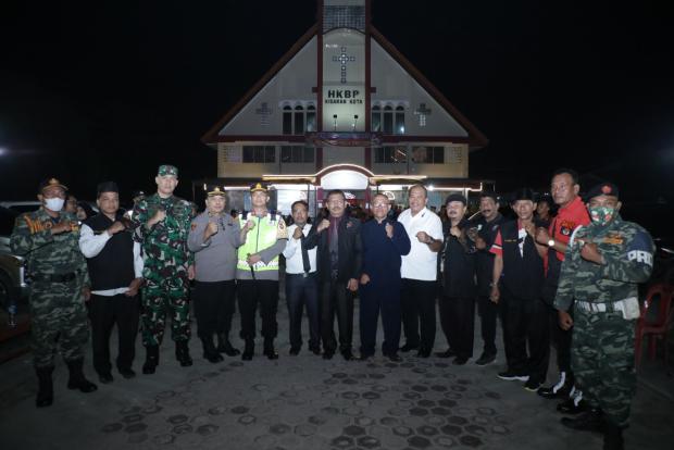Wabup Asahan bersama Forkopimda Pantau Pengamanan Gereja Jelang Natal 2022