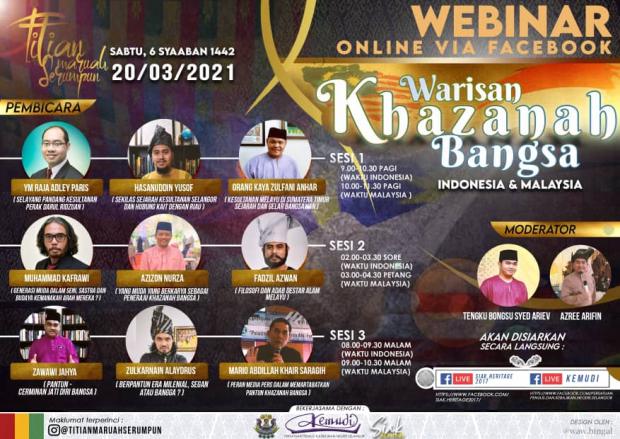 Hari Ini, 9 Pembicara dari Malaysia dan Indonesia Tampil dalam Webinar Bertema Warisan Khazanah Bangsa