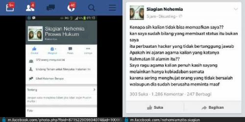 Status Kontroversial tentang Kabut Asap dan Islam Sudah Lenyap dari Facebook, tapi Mia Queen Tetap Ngeyel dan Masih Juga Posting Komentar Berbau SARA