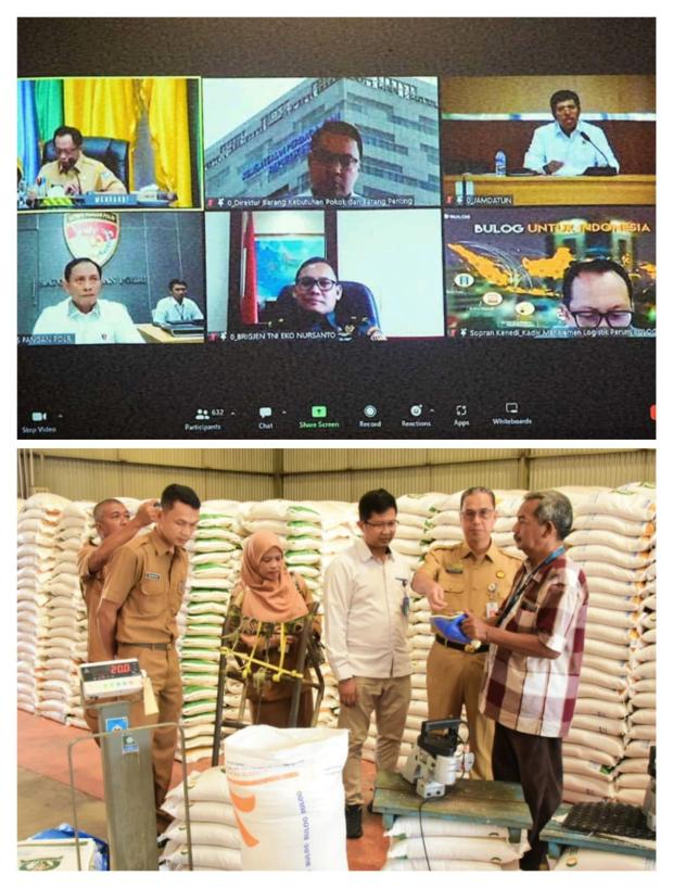 Bupati Bengkalis Langsung Cek Ketersedian Beras di Bulog Usai Ikuti Rakor Inflasi bersama Mendagri