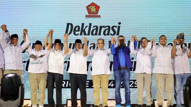 <b>Ahmad Muzani Sampaikan Pesan Prabowo Subianto Saat Deklarasi Pasangan Balon Gubernur-Wakil Gubernur Riau M Nasir-M Wardan di Pekanbaru</b>