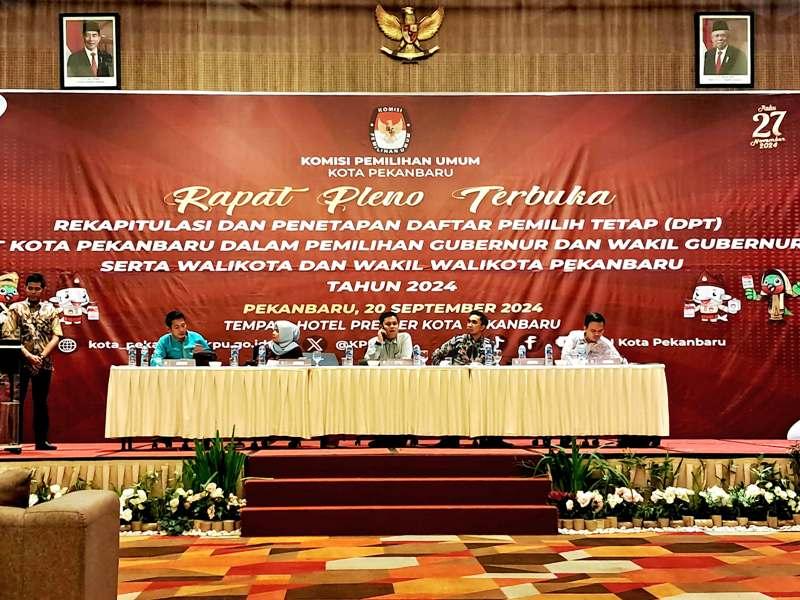 <b>KPU Tetapkan DPT Pemilihan Serentak 2024 Pekanbaru 791.034</b>