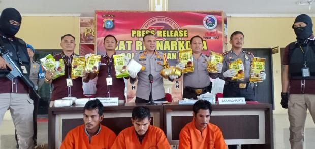 Polres Rohil Gagalkan Penyelundupan 15 Kg Sabu lewat Pelabuhan Tikus Sindikat Jaringan Riau-Malaysia