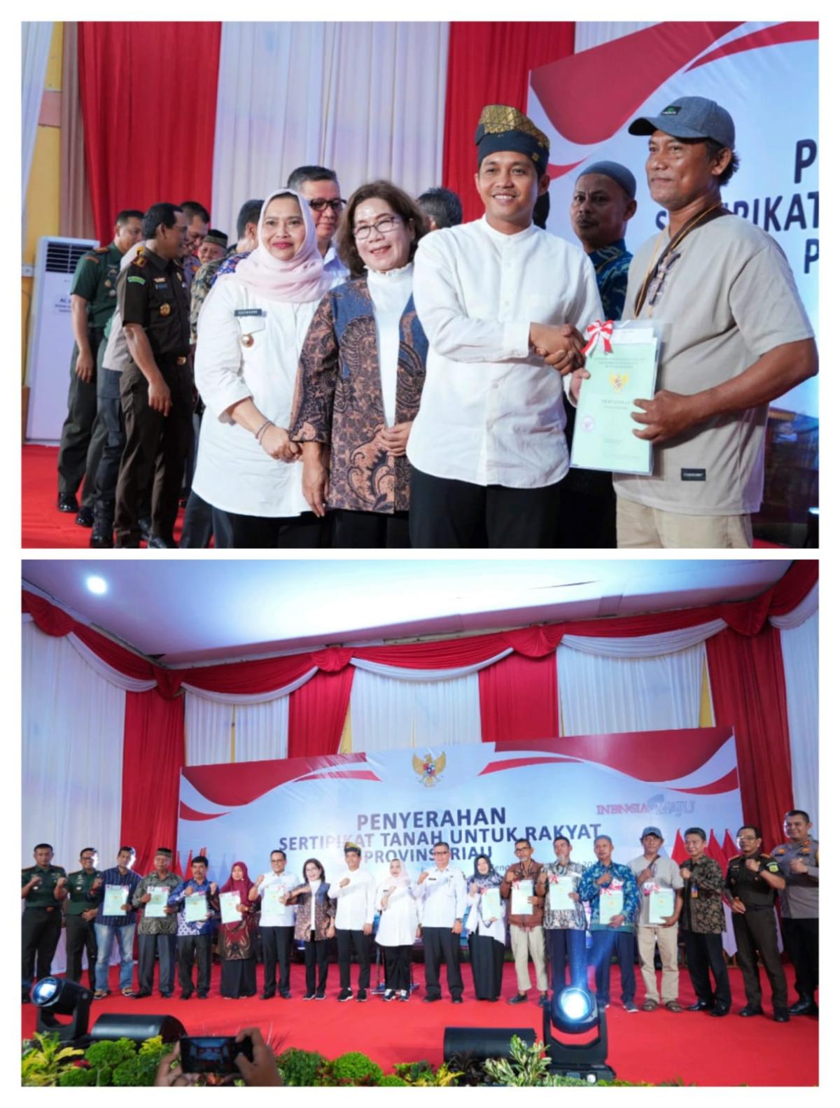 Wamen ATR/BPN ke Duri Riau Bawa Ratusan Sertifikat Tanah, Masyarakat pun Senyum Semringah