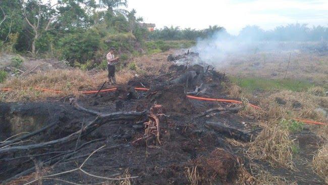 <b>’Wak Bandung’ Tertangkap Tangan saat Membakar Lahan di Wilayah Labuhanpapan Rokan Hilir</b>