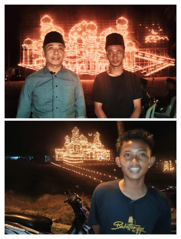 Anggota DPRD Bengkalis Irmi Syakip Arsalan Duduk Bersembang Nikmati Indahnya Menara Lampu Colok Dusun Kampungparit