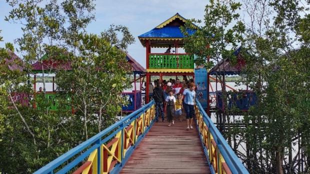 Wisata Mangrove Jembatan Pelangi di Kepulauan Meranti
