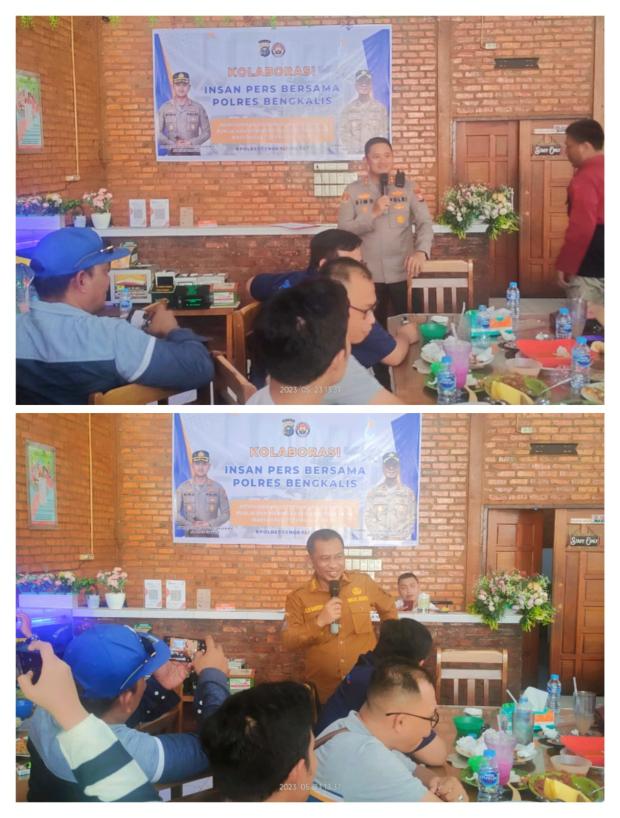 Makan Siang Awali Acara Kolaborasi Insan Pers bersama Polres Bengkalis