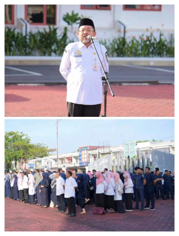 Pimpin Apel Perdana Pascalibur Idul Fitri 1444 H, Staf Ahli Bupati Bengkalis: Tingkatkan Lagi Kinerja!