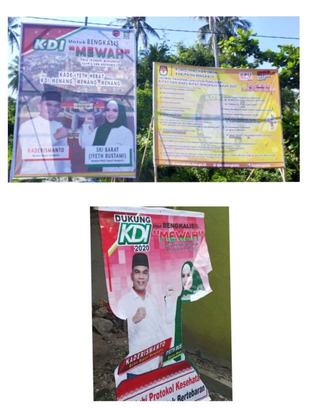 Puluhan <i>Banner</i> Kade-Iyeth Bustami di Siakkecil Bengkalis Dirobek dan Dibuang OTK