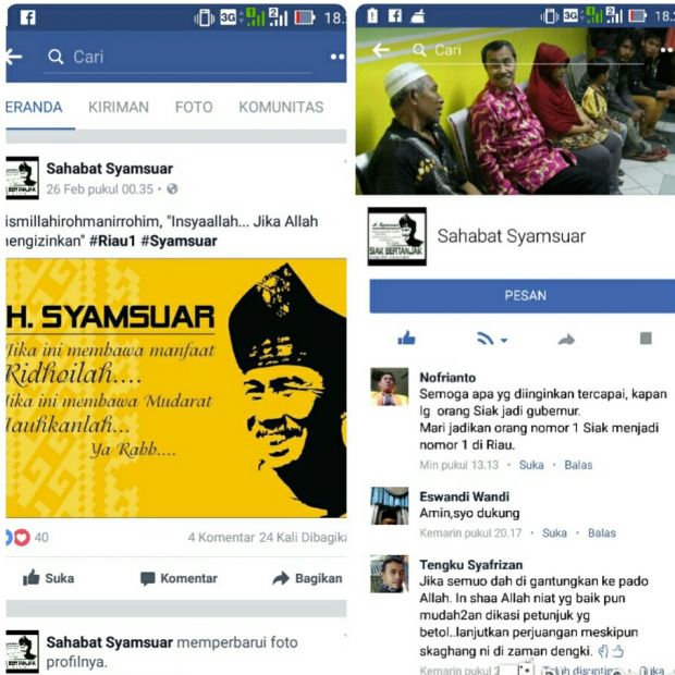 Isyaratkan Menuju Riau Satu, Syamsuar Buat Akun <i>Facebook</i> Sahabat Syamsuar