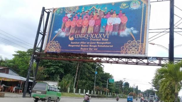 Baliho MTQ Riau di Jalan Sudirman Dumai Hanya Tampilkan Foto Wali Kota, tanpa Wakilnya