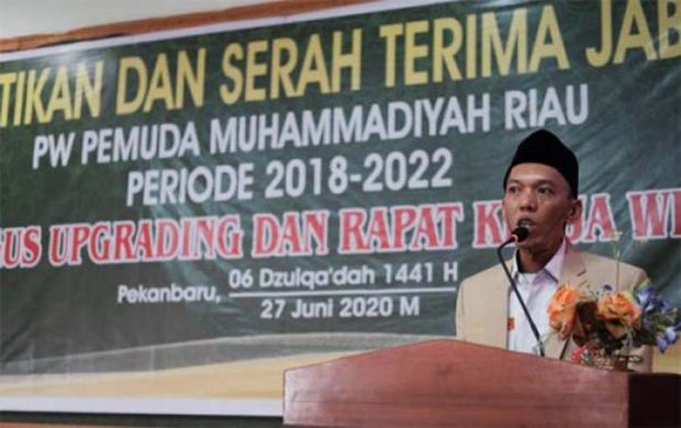 Ini Pesan Cak Nanto Saat Lantik Pengurus PW Pemuda Muhammadiyah Riau secara Virtual