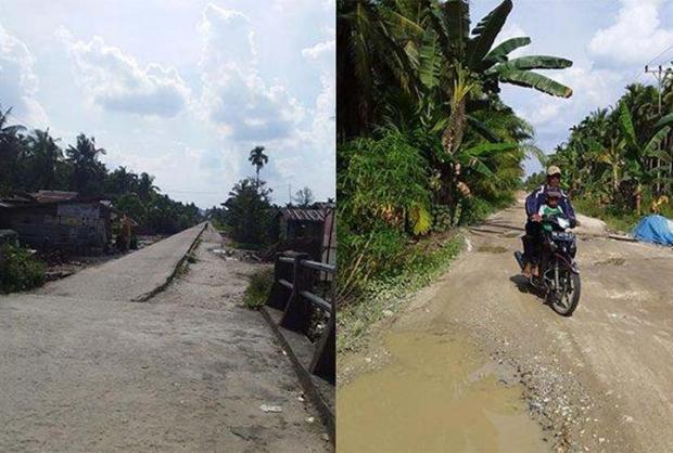 Warga Kecamatan Keritang dan Reteh Indragiri Hilir Mengeluh, Bertahun-tahun Jalan Dibiarkan Rusak