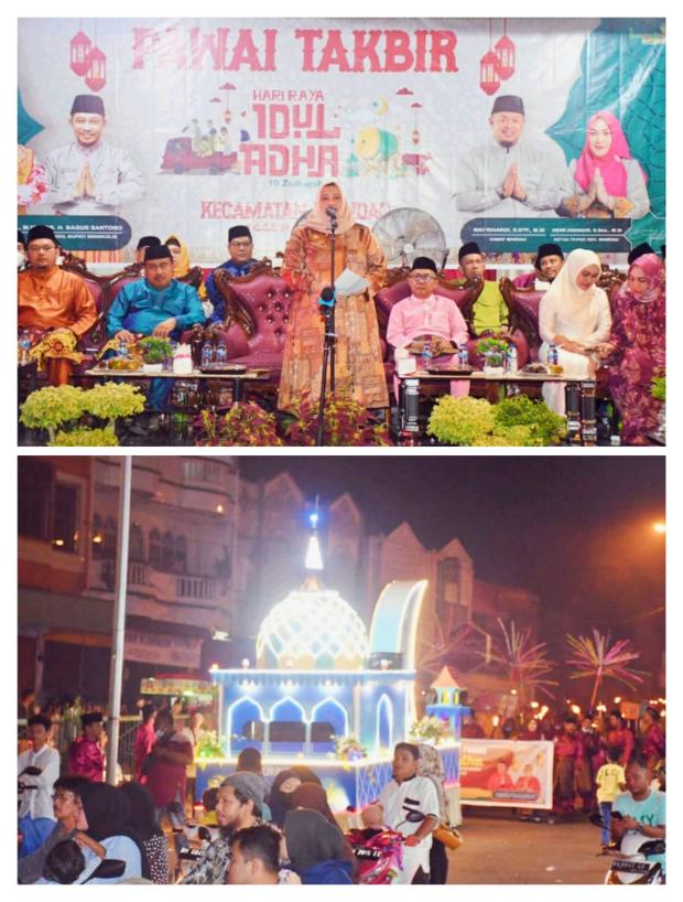 Pawai Takbir Iduladha di Mandau Berlangsung Meriah, Bupati Bengkalis Kasmarni Komitmen Dukung Bidang Keagamaan