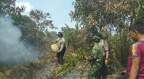 Menengok Aksi Heroik Pasukan Ember Jinakkan Kebakaran Lahan di Indragiri Hilir