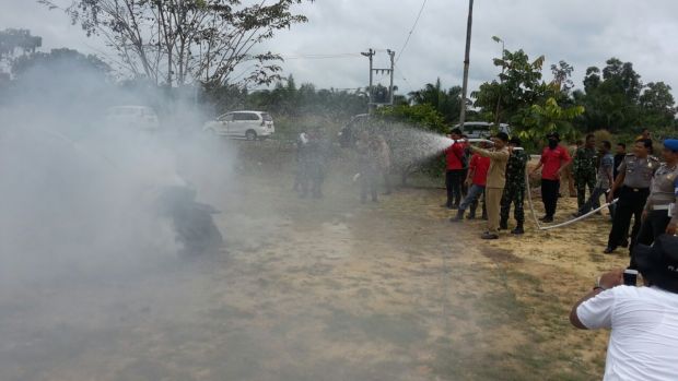 Sosialisasi Pencegahan Kebakaran Hutan dan Lahan di Kabupaten Siak, Polsek Sungai Mandau Gandeng Perusahan dan Pemerintah